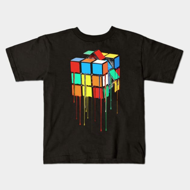 Dripping Rubic Kids T-Shirt by bobyberto